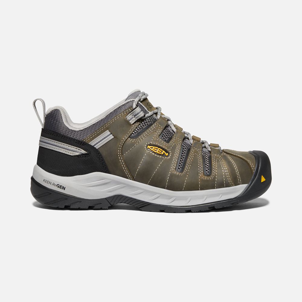 Zapatos de Trabajo Keen Mexico Marrom/Negros - Hombre Flint Ii (Steel Toe) - GP0789612